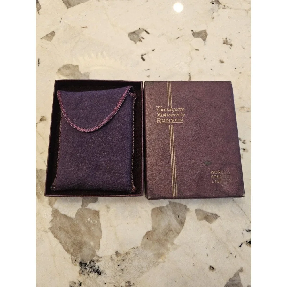 Vintage Ronson Twentycase Lighter and Cigarette Case Combo In Orignal Box